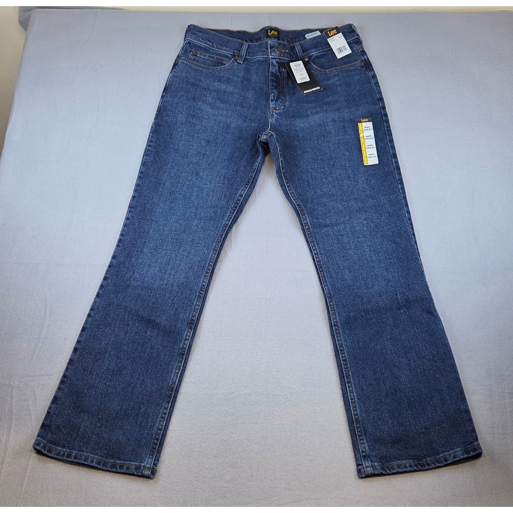 NWT Lee Mens 34x30 Regular Fit Bootcut Jeans Infinite Dark Wash NWT Cotton Blend